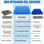 Gel Seat Cushion - Non-Slip Egg Seat Cushion Chair Pads - Office Chair Car Seat Cushion for Sciatica & Back Pain Relief - Coccyx Cushion for Home, Wheelchair, Computer, Desk Chair, Truck