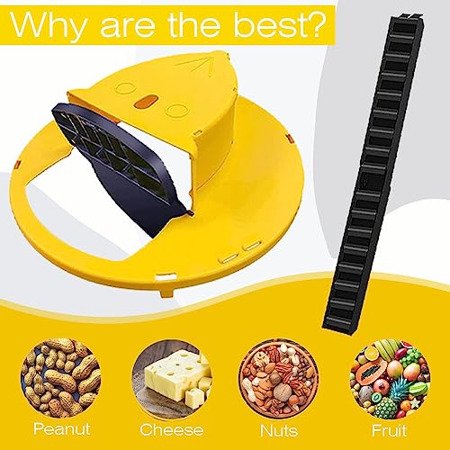 Mouse Trap - Safe & Sanitary Kill or No Kill - Humane Mouse Trap for House Indoor Outdoor Chipmunk Trap - Automatic Reset Flip - Multi Catch Mice Trap Compatible - Mouse Rat Trap Reusable (3 PCS)
