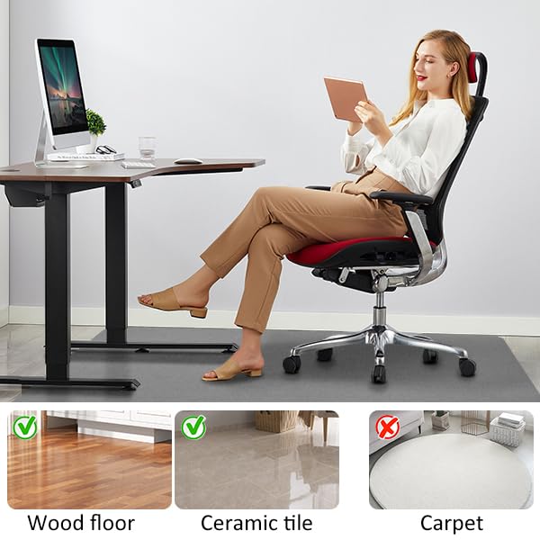 Office Chair Mat for Hardwood Floor&Tile,55"x35" Anti-Slip Desk Chair Mat,Low-Pile Mat,Multi-Purpose Hardwood Floor Protector for Office,Home (Black, 35 * 55IN)