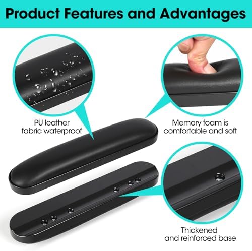 Wheelchair Armrest Pads - Premium Comfort Foam Cushions Universal Fit for Drive/Invacare/Medline Wheelchair Parts, Lightweight Wheelchair Accessories & Replacement Parts (Easy Installation)