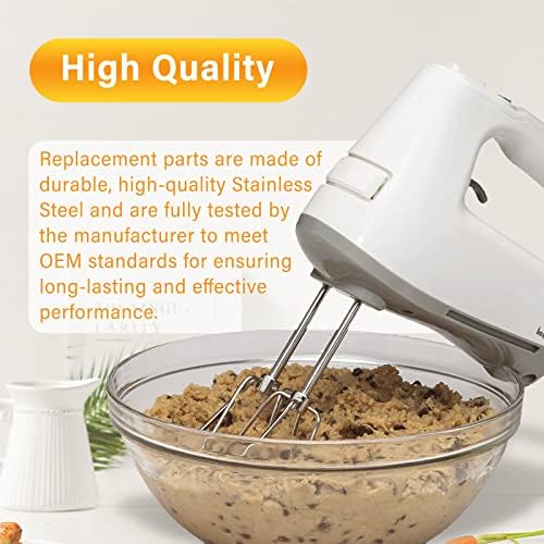 ANTOBLE Hand Mixer Beaters Compatible with Cuisinart HM-90s HM-70 HM-50 CHM-3, 9 7 5 3 Mixer Attachments Replacement Parts CHM Series Stainless Steel Whisk Hand Turbo Mixer Beater for Cuisinart, #