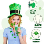 JOYIN 3 PCS St Patrick's Day Light Up Necklaces,Green Shamrock Bulb Necklace for Costume Dressing-up Accessories Saint Patricks Decorations Party Favor Supplies