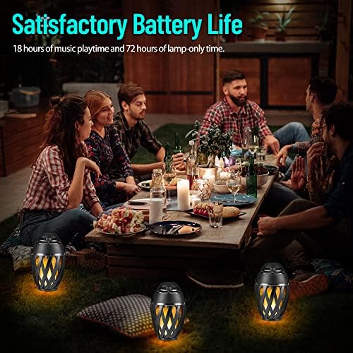 2 Pack Outdoor Bluetooth Speakers Waterproof Wireless, Birthday Gifts for Men Dad, LED Flame Ambient Light, Camping Patio Accessories, Unique Gifts for Him Husband Boyfriend Dad Gifts