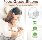 QIUXQIU Wearable Breast Pump Accessories Milk Collector Cup,Including Valve & Silicone Diaphragm & 24mm Flange Silicone Shield Kit BPA-Free QIUXQIU Pump S18/S21 Parts Replace - 180ml (27mm)
