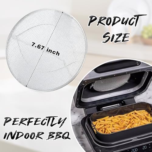 2PCS Stainless Steel Splatter Shield for Ninja Foodi FG551 Air Fryer, Splatter Screen Replacement Parts Compatible with Smart XL 6-in-1 Indoor Grill, FG550/BG500A/DG551 Accessories