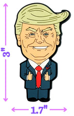 3-Inch Donald Trump Magnet [1-Pack]: Custom Made Political Satire Cartoon for Fridges, Lockers, and Whiteboards - Durable and Hilariously Unique Design