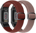 Elastic Braided Bands Compatible with Fitbit Charge 5/Fitbit Charge 6 for Women Men, Breathable Adjustable Stretchy Nylon Loop Sport Replacement Wristbands for Fitbit Charge 6 Charge 5 Straps