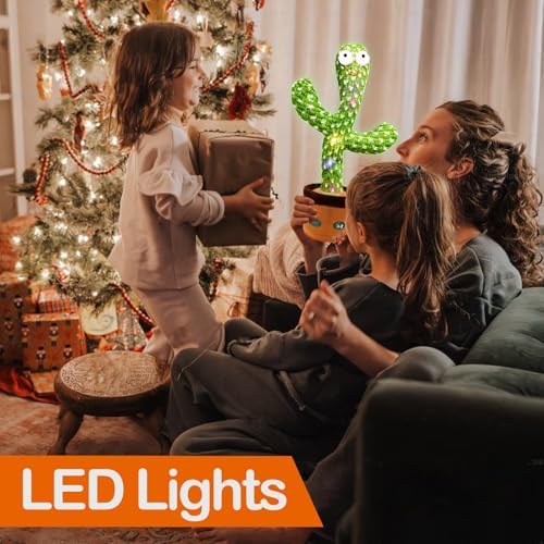 Talking Cactus Toy That Talks Back,Volume Adjustment Dancing Mimicking Cactus Baby Toy,Singing Record Repeat What You Say, Sunny Silly Light Up Tummy Time Funny Gift for Toddler Boys Girls Toys