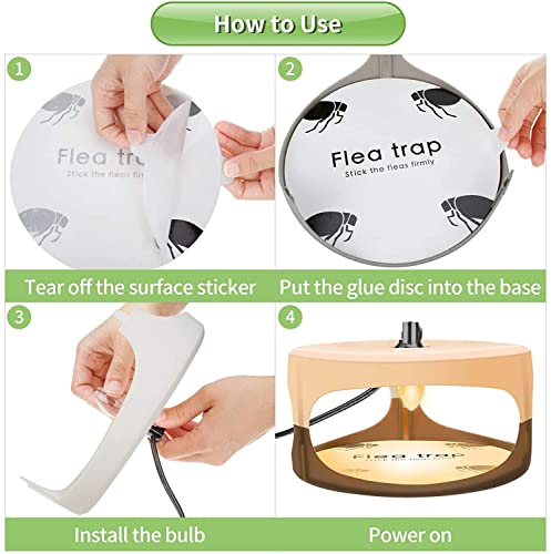Flea Traps for Inside Your Home,New 2023 Flea Light Trap for Indoor with Light Refills and Sticky Pads,Indoor Electronic Flea Killer for House,Family and Pet Friendly Sticky Flea Trap(2 Pack)