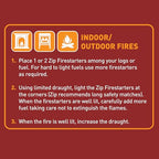 ZIP All Purpose for Outdoor and Indoor Long Burn Time Instant Light Fire Starter Ideal for Barbecue, Grilling, Camping, Hunting, Fishing, Tailgating, Firepits, Fireplace, Stove, Bonfires, Heating 12pk