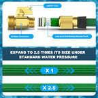 GHOSE Expandable Garden Hose with 10 Function Nozzles, New Water Hose with 50 Layers Innovative Nano Rubber, 3/4" Solid Brass Fittings 100 FT