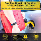 Godboy Gas Can Spout Replacement, Gas Can Nozzle, (5 Kit-Yellow) Flexible Pour Nozzle Suitable for Most 1/2/5/10 Gal Oil Cans, Fuel Can Spout Replacement