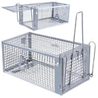 POlAFLEX Rat Traps Outdoor and Indoor, Single Door Cage Rodent Trap, Live Traps for Chipmunks, Catch and Release, Chipmunk Traps That Work for Rats, Mice, Chipmunks, and Other Small Size Animals