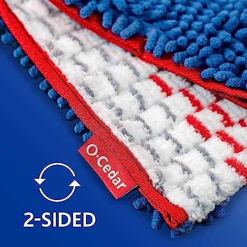 O-Cedar Hardwood Floor 'N More 3-Action Flip Mop Head Replacement | Machine Washable | Reusable | Microfiber Refill | Removes 99% of Bacteria