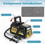 Portable Tire Inflator Digital Air Compressor 12V DC Tire Air Pump Car Accessories with Auto Shut-Off Function, Emergency LED Light, Carrying Case, Set of Nozzle Adaptors for Car, Motorcycle, Bicycle