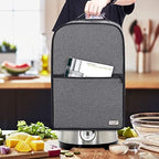 Luxja Food Processor Cover for Cuisinart and Hamilton Beach 10-14 Cup Processor, Food Processor Dust Cover with Accessories Pockets, Gray
