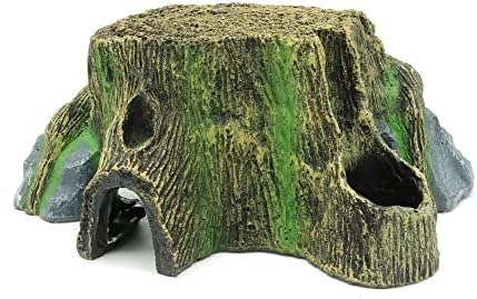 JIHAQUA Resin Large Turtle Tank Accessories Reptile Hideouts Cave Habitat Decor for Gecko Leopard Lizards Toad