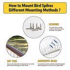 KKY 36 Pack Bird Spikes –13 inch Anti-Bird Nails Bird Repellent Metal Bird Deterant Spinners of Stainless Steel Bird Spikes for Pigeon and Other Small Birds 38.9 Ft