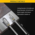 Carbide Burr Set Compatible with Dremel Rotary Tool 10Pcs Die Grinder Bits Rotary File Rasp with 1/8" Shank Tool Accessories for Attachments Cutting Burrs Metal Grinding Engraving Porting Double Cut