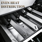 Hisencn 15.35'' Heat Plates for Cuisinart 2556, 2456, GAS2456AS, GAS2556AS, GAS1456ASO, GAS1456BSO, GAS2420AS, Heat Tents Replacement Parts for Cuisinart 5-Burner Gas Grill, Stainless Steel, 5-Pack