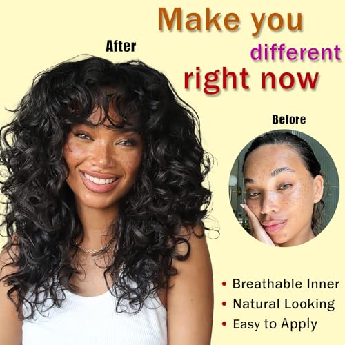 GKtineke-Blonde-Curly-Wig Big-Curly-Wigs-for-White-Black-Women 20 Inch- Long-Curly-Afro-Wig-with-Bangs Synthetic-Hair-Replacement-Wigs-for- Cosplay and Daily (Blonde)