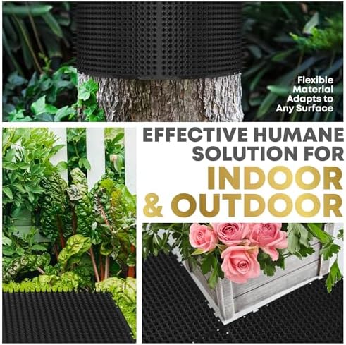 12 Pack Black Cat Spike Mat - 16" x 13" Scat Mat for Cats with 1" Spike is A Perfect Cat Scat Mat for Indoor & Outdoor Cat Repellent to Deter Feral Cats & Dogs