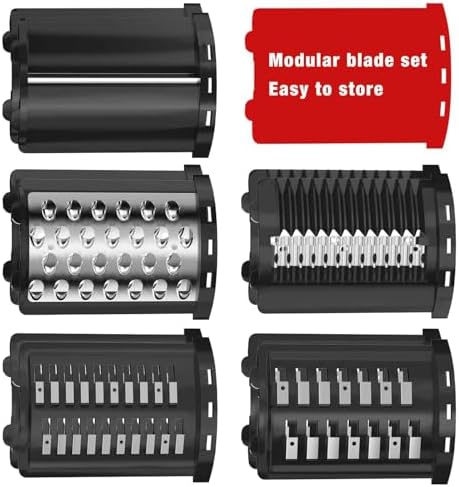 Slicer Shredder Attachment for KitchenAid Stand Mixer with 5 Blades, Cheese Grater Attachment, Fresh Prep Slicer, Bigger Vegetable Salad Maker Accessories for Kitchenaid