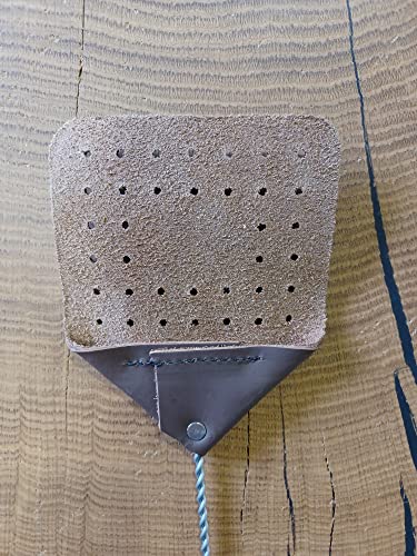 Hope Woodworking Leather Fly Swatter Set (1 Pack) – 17” Amish-Made Fly Swat w/Real Leather Paddle – Fly Swatters Multi Pack w/Metal Handle – Bug Swatter, Mosquito Swatter, Wasp Swatter (Chocolate)