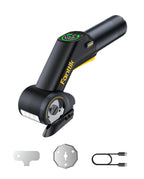 Fanttik C10 Pro BowGuide Electric Cardboard Cutter, Cordless Scissors with LED Display, 2-Speed Adjustable, Rechargeable Powerful Rotary Box Cutter with 2 Blades for Fabric, Carpet, Leather, Cardboard