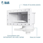 Blue Mano Wide Mouth Above Ground Pool Skimmer Complete Kit, Replacement for SP1091WM Dyna-Skim, 45-430, 32192, Opening Width 14" Fits for All Wide Standard Pool Wall