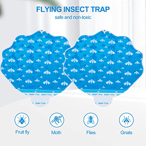 INRAGEO Flying Insect Trap HU002 Plug-in Fly Trap Indoor, Electric Bug Killer Indoor Gnat Catcher Fly Tapper with Night Light UV Attractant Catcher for Bedroom, Kitchen, Office (2 Pack, White)
