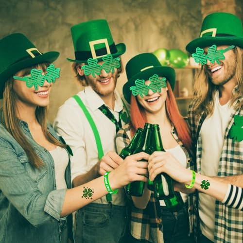 Max Fun 188Pcs St Patricks Day Accessories Party Favors Set Decorations Kids Saint Patricks Day Irish Decor, Green Beads Shamrock for Parades Supplies