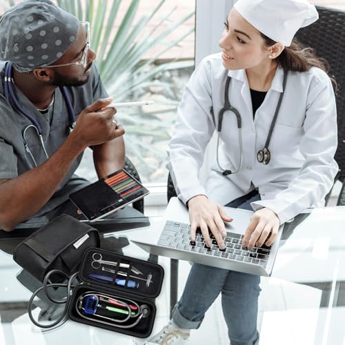 Stethoscope Case Compatible with 3M Littmann Classic III Monitoring/Lightweight II S.E/Cardiology IV Diagnostic/MDF Acoustica Stethoscopes, Extra Pocket for Doctor & Nurse Accessories (Multi-Color)