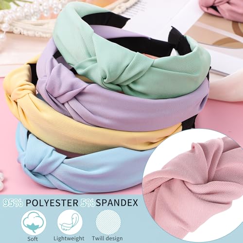 8Pcs Headbands for Women, Top Knotted Headbands Fashion Women Headbands Knotted Wide Headbands Solid Color Hair Accessories Daily Galentine's Day Gifts