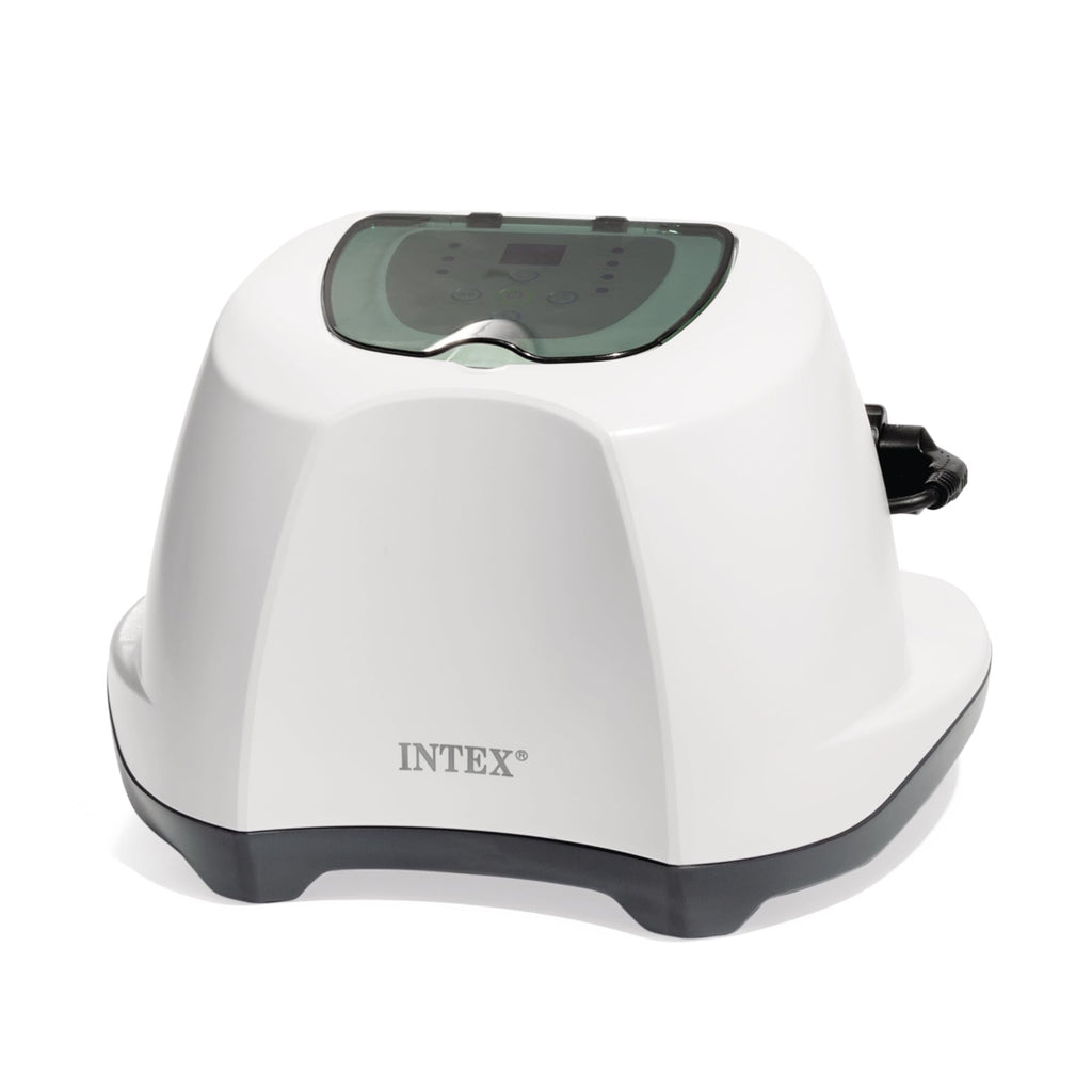 INTEX Krystal Clear Saltwater Pool Chlorine System for Above Ground Pools up to 7,000 Gallons, Pool Cleaner with Automatic Timer and Self Cleaning