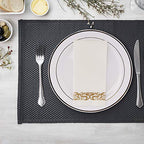 FOCUSLINE 100 Linen Feel Disposable Bathroom Napkins, Guest Towels Disposable Bathroom Soft, Absorbent Napkins Paper, Disposable Hand Towels for Bathroom, Parties, Weddings, Dinners, Gold, 12" x 17"