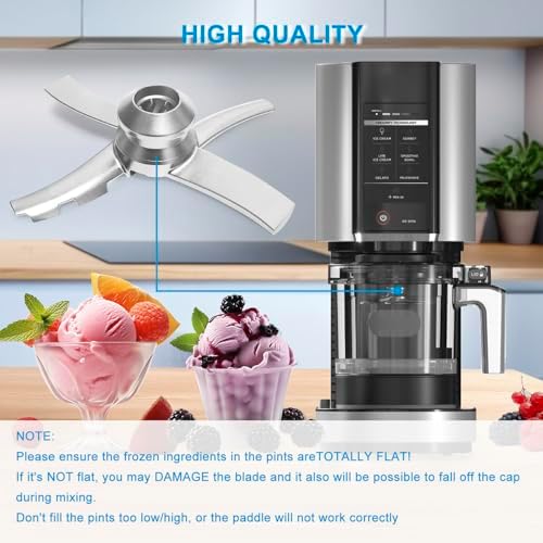 Replacement Stainless Steel Paddle Blade Compatible with Ninja Creami NC300 Series Ice Cream Makers, Mixing Parts for Ninja NC299AMZ, NC301, CN305A, CN301CO Ice Creami accessories