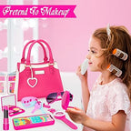 Officygnet Play Purse for Little Girls, Pretend Princess Play Girls Toys for 3 4 5 6 7 8 Year Old, Toddler Purse with Accessories, Kids Toy Purse Birthday for Girls Ages 3-5 4-5 6-8