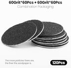 120pcs Replacement Sandpaper Refill Discs for Electric Foot File Callus Remover Tool for Men Women Dead Cracked Hard Skin (60 Grit+60 Grit)