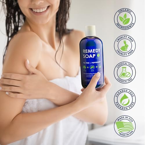 Truremedy Naturals Remedy Tea Tree Oil Body Wash - Body Wash That Helps Body Odor, Ringworm, & Skin Irritations - Tea Tree Soap Body Wash (1 pk, 12 oz)