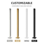 DOMART Black Glass Balustrade Post, 304 Stainless Steel Glass Railing Post for Steps, Balconies, Staircases, Decks, Patio Stairs, Pool Fence, Cannot Add Handrail Version (25.6 inch-End Post)
