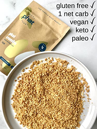 Real Phat Foods Keto Bread Crumbs - Gluten Free Bread Crumbs 1 Net Carb - Paleo, Dairy Free, Low Carb, Grain Free, Almond Flour Keto Breadcrumbs - Italian 8 Ounce (Pack of 1)