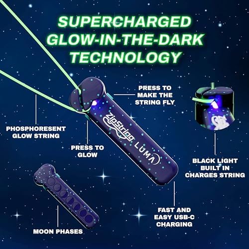 Luma - The Patented Glow-in-The-Dark Toy That Flies a Loop of String, Creates Endless Shapes and Tricks Built-in LED for Glowing Fun. Perfect STEM Gift for Kids & Adults. Wonderment Awaits