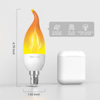 Hompavo 【Upgraded】 LED Flame Light Bulbs, 3 Modes Flickering Light Bulbs, E12 Chandelier Base Candle Fire Light Bulb for Halloween, Christmas, Party, Porch, Indoor & Outdoor Home Decoration - 2 Pack