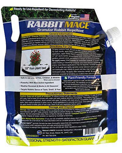 Nature's MACE Rabbit Repellent 3lb Granular/Treats 1,350 Sq. Ft. / Rabbit Repellent and Deterrent/Keep Rabbits Out of Your Lawn and Garden/Safe to use Around Children & Plants