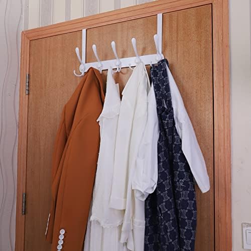 Encozy Over The Door Hooks,Coat Rack for Hanging Clothes Hat Towel (Heavy Duty White 2pcs)