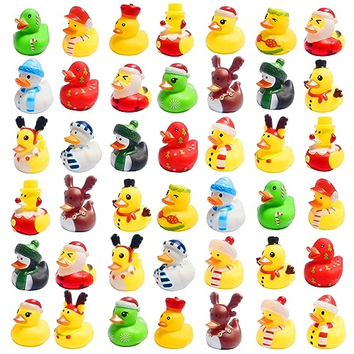 36 Pcs Christmas Rubber Ducks,Baby Showers Accessories Jeep Duckies Bath Toys for Kids Christmas Party Favors,Gift Exchange,Christmas Stocking Stuffers(Christmas)