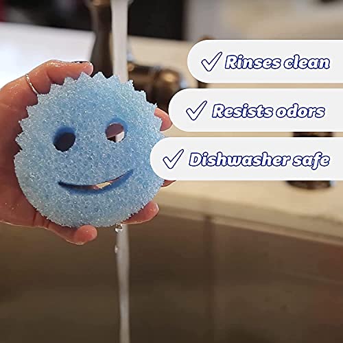 Scrub Daddy Sponge Set Color Variety Pack - Scratch-Free Multipurpose Dish Sponge - BPA Free & Made with Polymer Foam - Stain & Odor Resistant Kitchen Sponge (4 Count)
