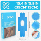 OK TAPE One-Structure K-Tape Patches | Precut for Knee Kinesiology Tape | Pain Relief and Accessories | 10 Pcs and Blue