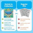 Ooly Shrink-Its 24 PC DIY Shrinking Art Bracelet Kit That Creates BFF Bracelets, Includes 20 Plastic Pre Cut Charms and More No Mess Art for Kids, DIY Creative Activity, Party Favor - BFF Bracelets